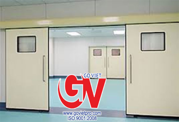 Cửa panel phòng sạch trượt kéo tay.