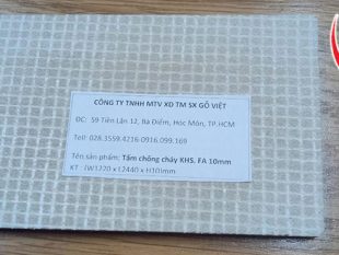 Chi tiết kỹ thuật của tấm chống cháy KHS FA