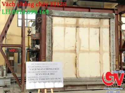 Mẫu vách chống cháy EI120 cấu tạo thạch cao