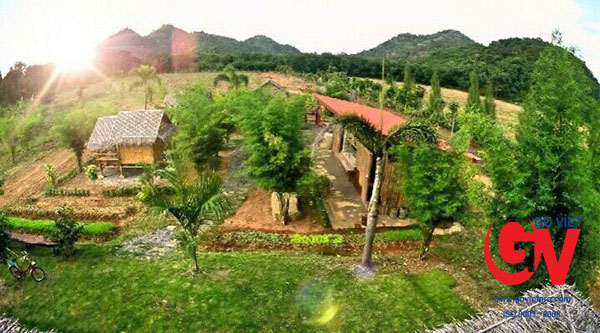 Thi công Farmstay trọn gói với chất liệu tranh và tre nứa tự nhiên