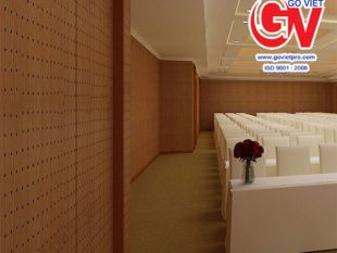 Thi công vách gỗ tiêu âm 3 thi cong vach go tieu am trong khong gian hoi truong