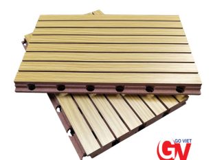 Gỗ tiêu âm Kiểu Slot kt 60x60 Tấm gỗ tiêu âm soi rãnh là gì?