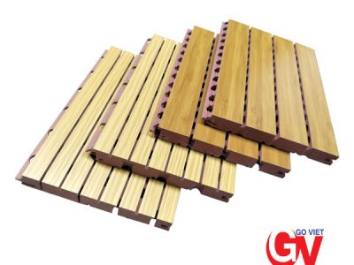Đặc điểm nổi bật của Gỗ tiêu âm Kiểu Slot kt 60x60 Tấm gỗ tiêu âm soi rãnh.