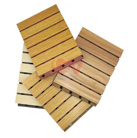 Cấu tạo gỗ tiêu âm với lõi MDF và bề mặt đục lỗ