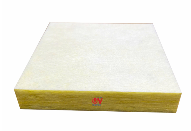 tấm bông Glasswool dạng tấm dày 25mm và gia công cắt theo yêu cầu