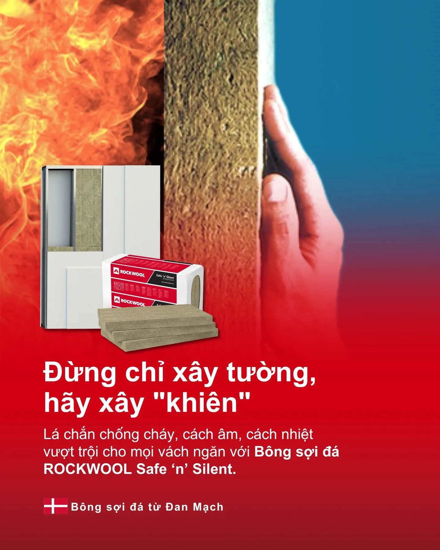 Giải Pháp Cách Nhiệt Cho Công Trình Xanh Tối Ưu | Gỗ Việt 3 Bông khoáng Rockwool cách nhiệt chống cháy cho vách ngăn công trình xanh