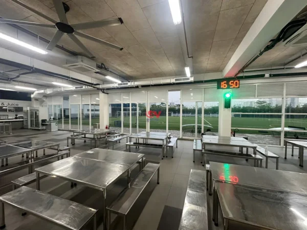 Tấm len gỗ xử lý hệ số tiêu âm cho không gian rộng như nhà ăn căn tin