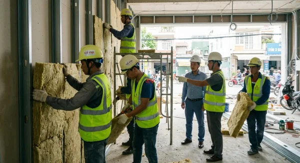 Xu Hướng Sử Dụng Vật Liệu Xanh Trong Tiêu Chuẩn Kiến Trúc Hiện Đại: Giải Pháp Bền Vững Từ Gỗ Việt 2 Bông khoáng Rockwool là vật liệu xanh cách nhiệt, chống cháy hiệu quả