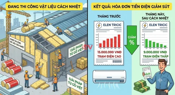 Vật liệu cách nhiệt giúp giảm hóa đơn tiền điện mùa hè.