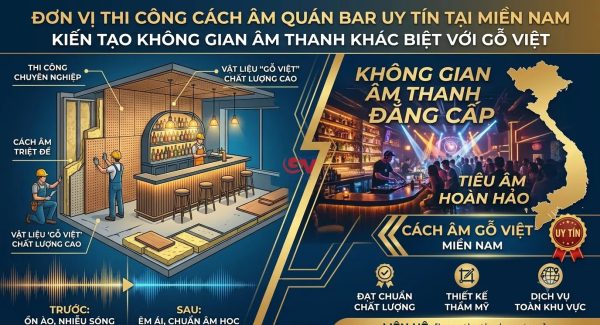 Giải pháp thi công cách âm quán bar uy tín tại miền Nam của Gỗ Việt
