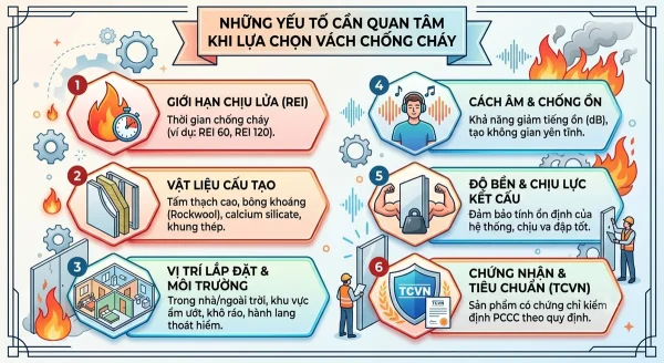Các yếu tố lựa chọn vách chống cháy Văn Phòng